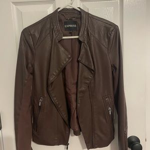 Express faux leather jacket with diagonal zip, size Small, EUC